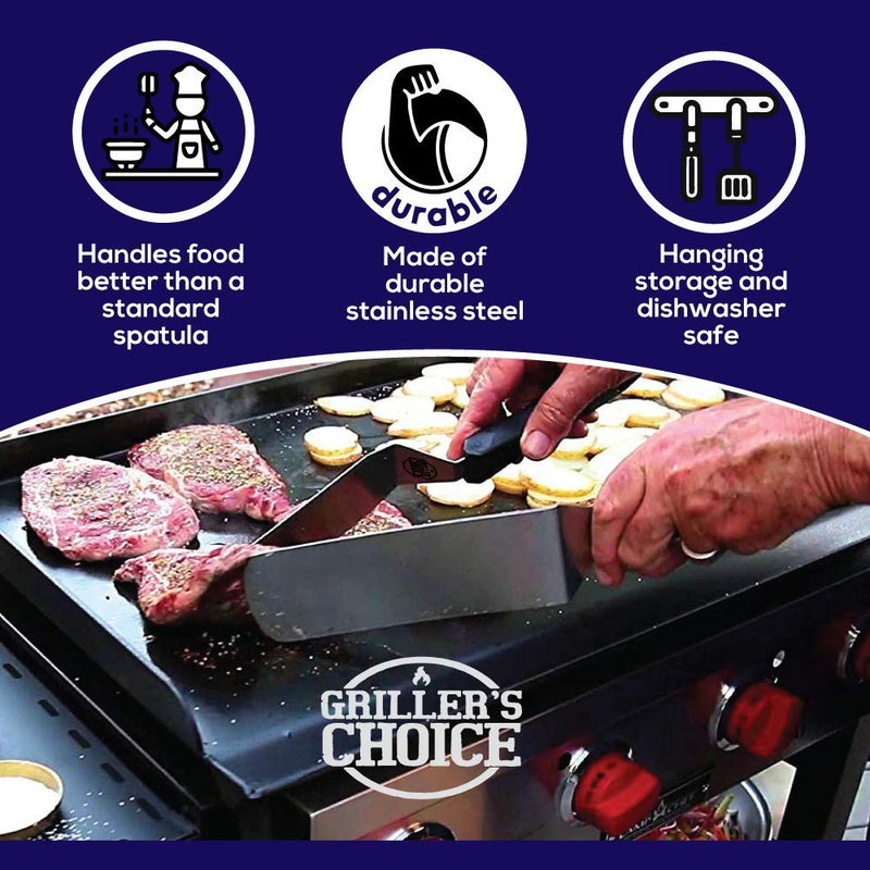 Grillers Choice Griller's Choice Stainless Steel Griddle Spatula Set- Durable, Commercial Quality, Dishwasher Safe- Ideal for Hibachi, Griddle Grills, Camping & Entertaining on Blackstone and Griller's Choice Griddle - Image 4
